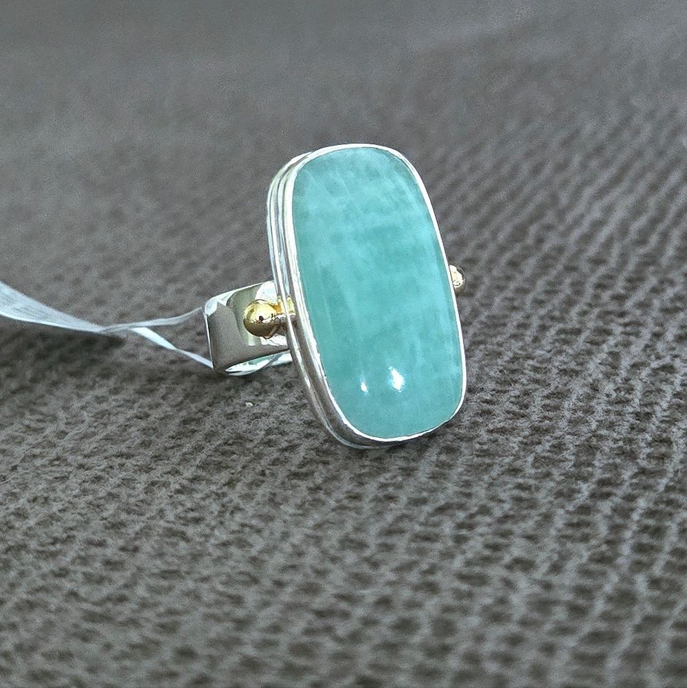 Shivam Rectangular Amazonite Statement Ring💍 - NWT
